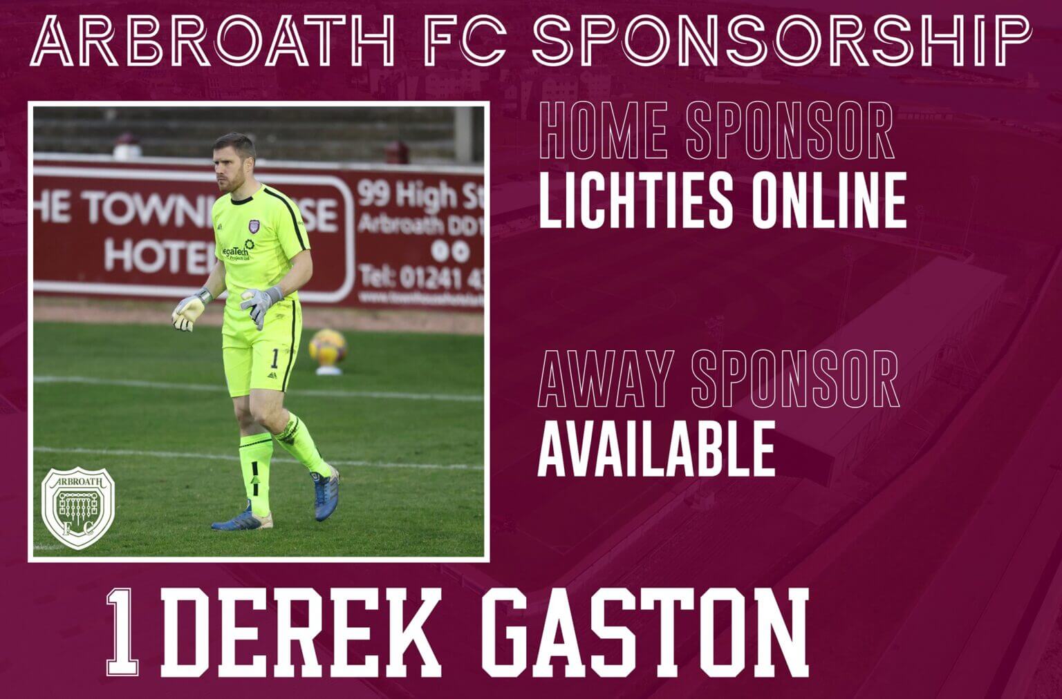Player Sponsorship - Home and Away - Arbroath FC