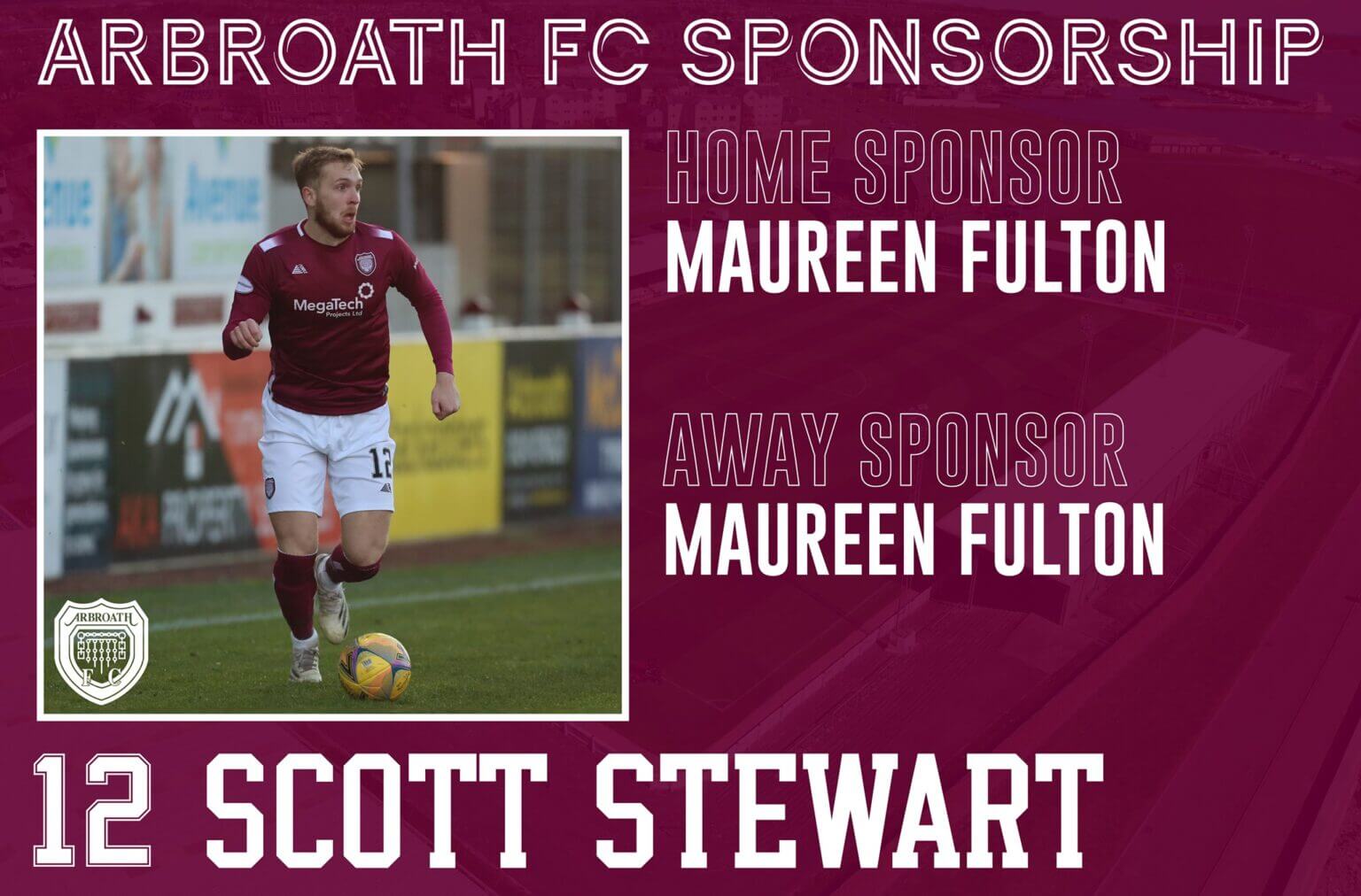 Player Sponsorship - Home and Away - Arbroath FC