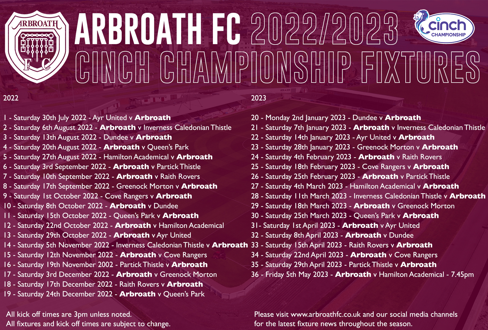2023/24 Championship fixtures released - Greenock Morton FC