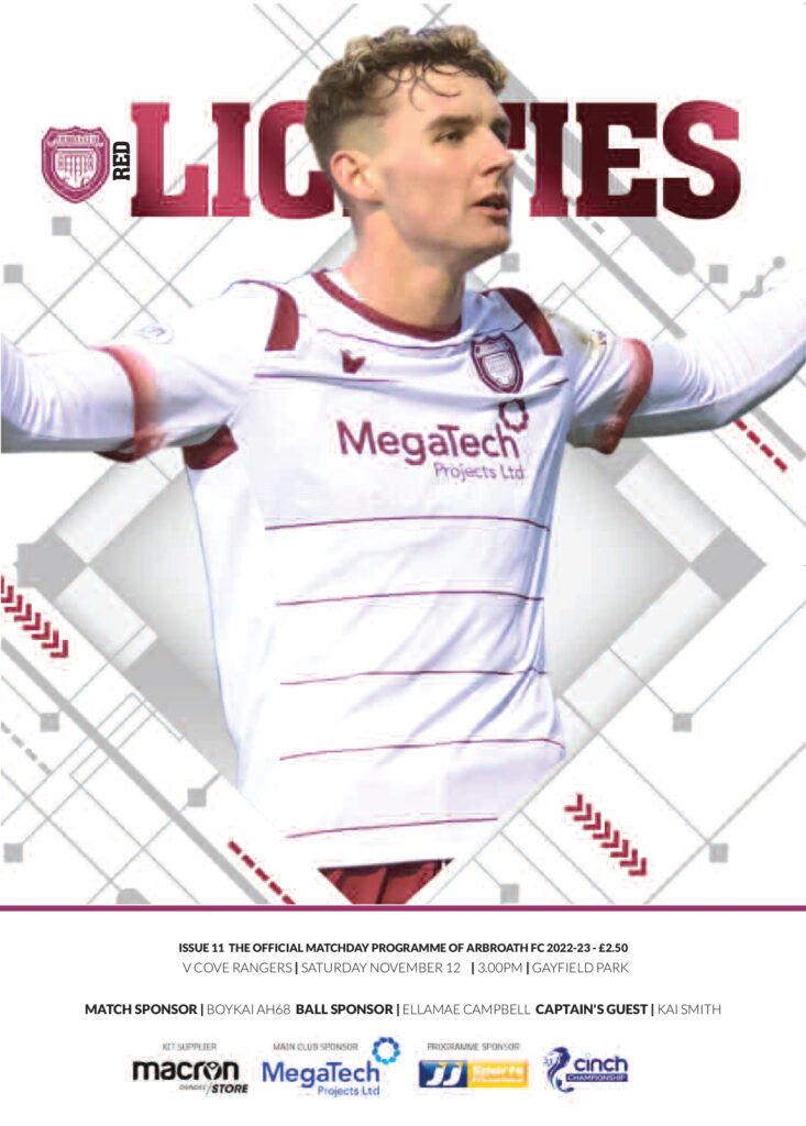 Arbroath Vs Cove Rangers Programme - Arbroath FC