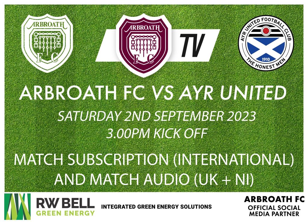 Arbroath vs Ayr United UK Audio Commentary and International Visual